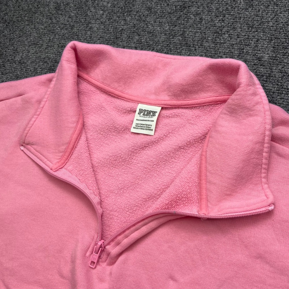 PINK Victoria's Secret Quarter Zip Pullover Pink Mock Neck Sweatshirt